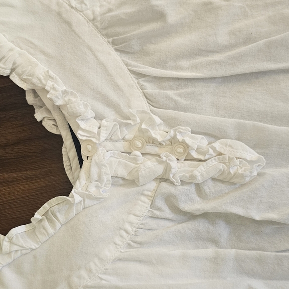 White Ruffled Girl's Top - Picture 2 of 3